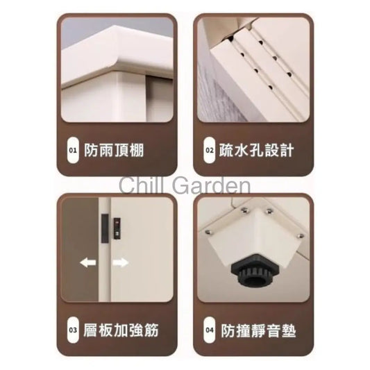 G-Shield 180Cm高 冷軋鋼材 戶外組合櫃 含層板 ︳Gs1800 儲物櫃 防水櫃 鋼制 可打地釘 戶外儲物櫃