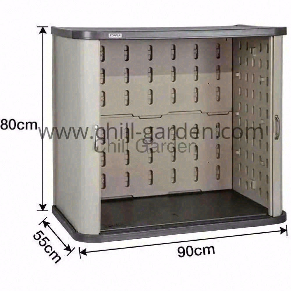 HDPE M01趟門戶外防水儲物櫃90×55×80CM白色防水設計