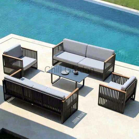 SOFA025戶外沙發套裝含兩張單人兩張雙人梳化及茶几
